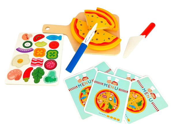 TOOKY TOY WOODEN PIZZA SET