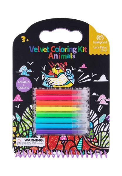 VELVET COLOURING KIT ANIMALS-TOOKYLAND
